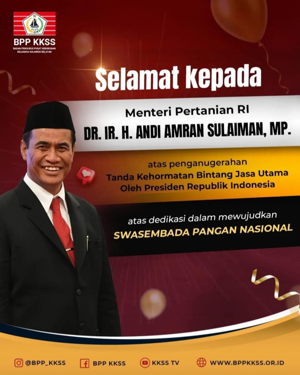 Selamat Kepada Andi Amran Sulaiman
